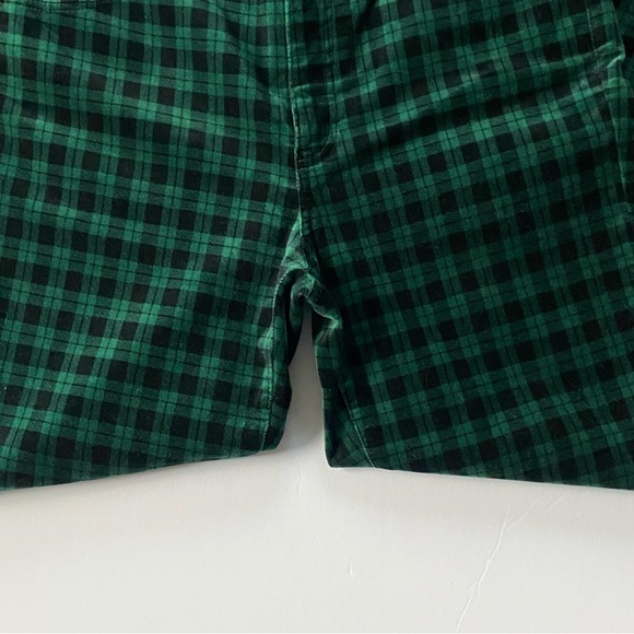 Talbots Pants 10P Velveteen Straight Leg Green Plaid Academia Holiday New Womens - Picture 6 of 15